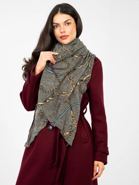 Bandana Dama Imprimat, Acril, Fashion Hunters, Khaki
