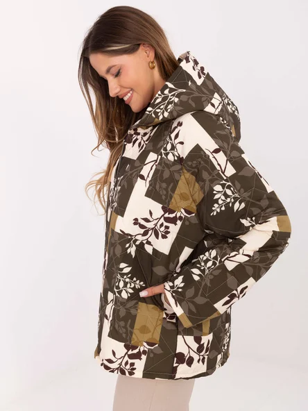 Jacheta Dama Maneca lunga, Imprimat, MODA ITALY, Khaki de Vara