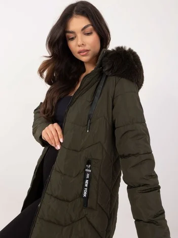 Jacheta Dama Maneca lunga, Guler inalt, Khaki Casual Marimi Mari