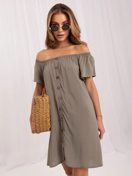 Rochie Dama Mini, Oversize, Sublevel, Khaki de Vara