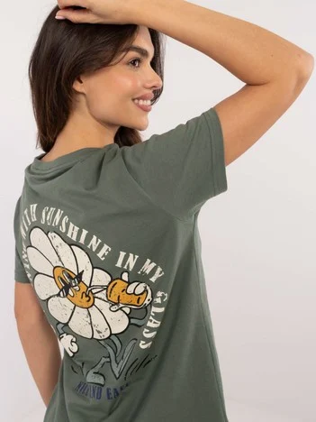 Bluza Dama Mini, Decolteu rotund, Sublevel, Khaki Casual