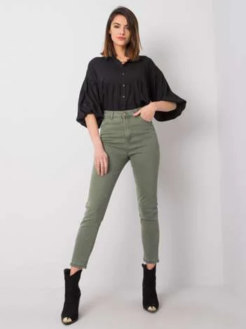 Blugi Dama Lunga, Conica, RUE PARIS, Khaki Eleganta Office
