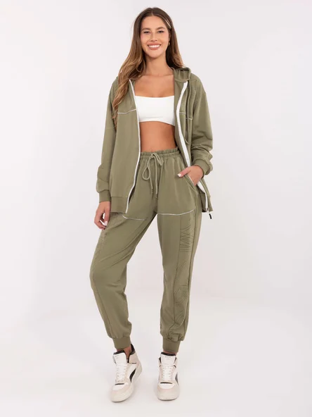 Compleu Dama Maneca lunga, Mansete elastice, RELEVANCE, Khaki Casual