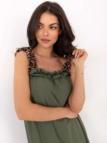 Rochie Dama Maxi, Croiala dreapta, ITALY MODA, Khaki de Vara