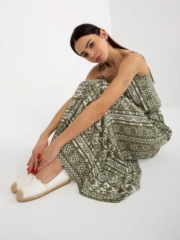 Rochie Dama Maxi, Lejera, Sublevel, Khaki de Vara