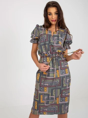 Rochie Dama Midi, Rochie dreapta, LAKERTA, Khaki Eleganta Office