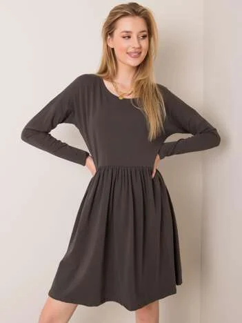 Rochie Dama Maxi, Lejera, RUE PARIS, Khaki Eleganta Office