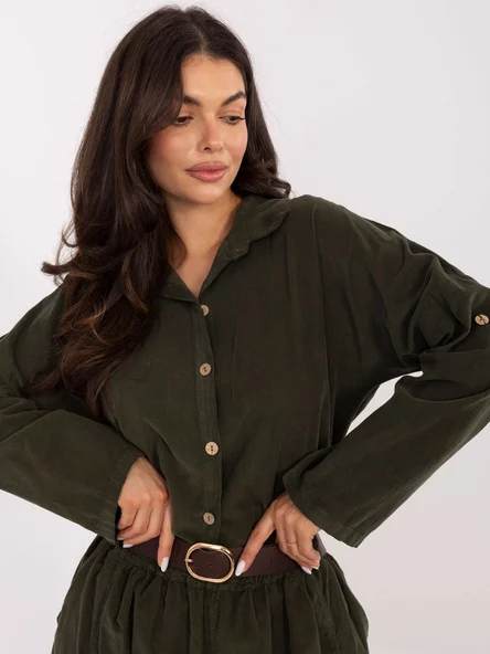 Camasa Dama Maneca lunga, Dungi, ITALY MODA, Khaki Casual
