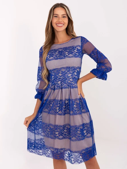 Rochie Dama Maxi, Dantela, LAKERTA, Cobalt de Ocazie Nunta