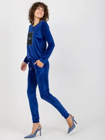 Compleu Dama Maneca lunga, Mansete elastice, RELEVANCE, Cobalt Casual