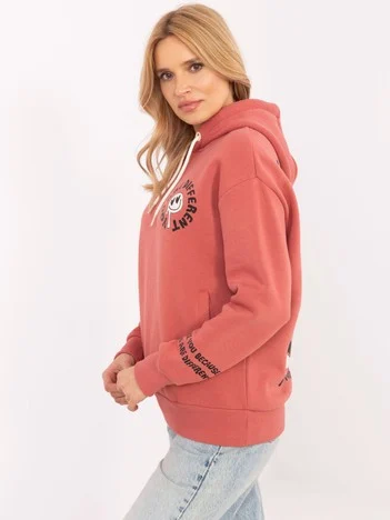 Hanorac Dama Maneca lunga, Guler inalt, Sublevel, Coral Casual