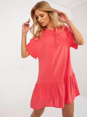 Rochie Dama Mini, Oversize, Sublevel, Coral de Vara