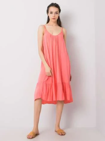 Rochie Dama Mini, Decolteu rotund, Och Bella, Coral Casual