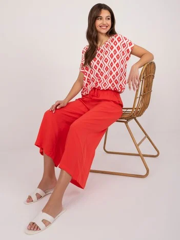 Pantaloni Dama Larga, Guler inalt, Sublevel, Coral Casual