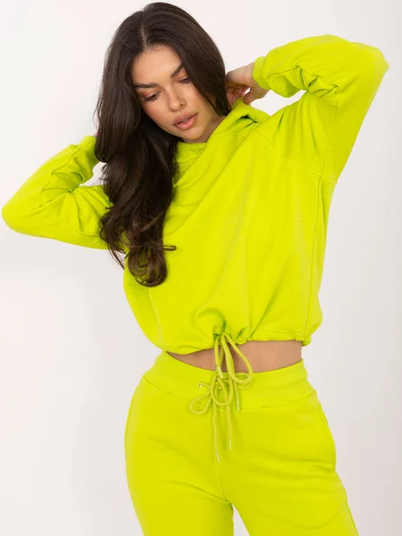 Compleu Dama Maneca lunga, Mansete elastice, BASIC FEEL GOOD, Lime Casual