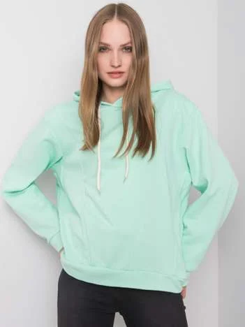Hanorac Dama Maneca lunga, Decolteu cu gluga, ex moda, Menta Casual