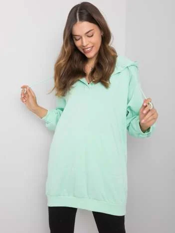 Hanorac Dama Maneca lunga, Decolteu in V, ex moda, Menta Casual