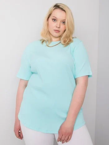 Bluza Dama Mini, Decolteu rotund, BASIC FEEL GOOD, Menta Eleganta Office Marimi Mari