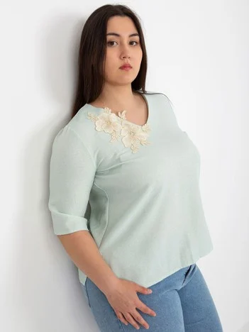 Bluza Dama Mini, Dantela, LAKERTA, Menta Eleganta Office