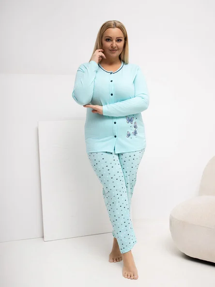 Pijama Dama Maneca lunga, Buline, Forever Pink, Menta Marimi Mari