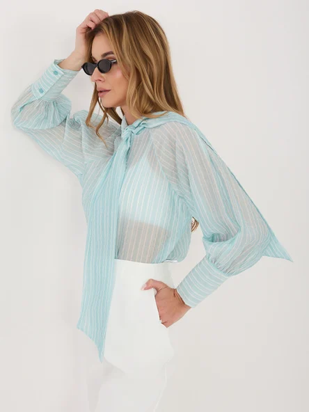 Camasa Dama Dungi, Decolteu cu siret, ITALY MODA, Menta Eleganta Office