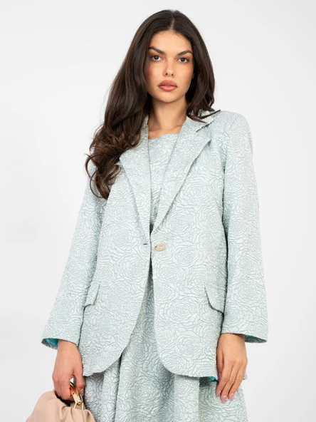 Sacou Dama Maneca lunga, Floral, RUE PARIS, Menta de Vara