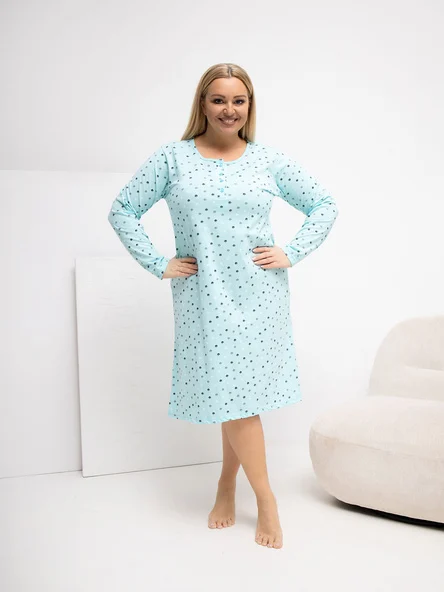 Camasa de Noapte Dama Maxi, Buline, Forever Pink, Menta Marimi Mari