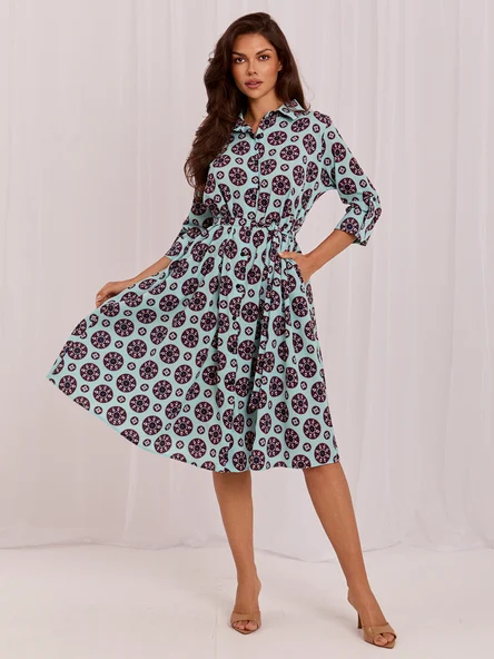 Rochie Dama Midi, Lejera, LAKERTA, Menta Eleganta Office