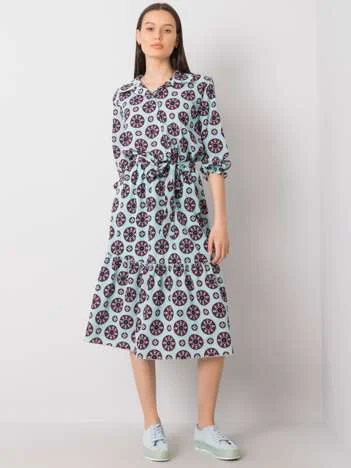 Rochie Dama Midi, Imprimat, LAKERTA, Menta Eleganta Office