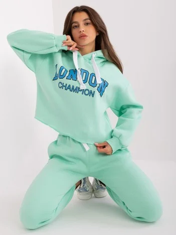 Compleu Dama Maneca lunga, Imprimat, ex moda, Menta Casual