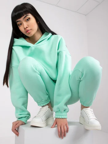 Compleu Dama Maneca lunga, Mansete elastice, ex moda, Menta Casual
