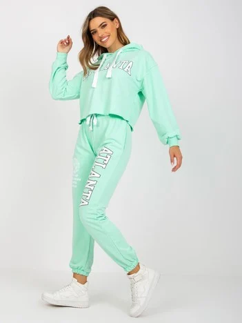 Compleu Dama Maneca lunga, Imprimat, ex moda, Menta Casual