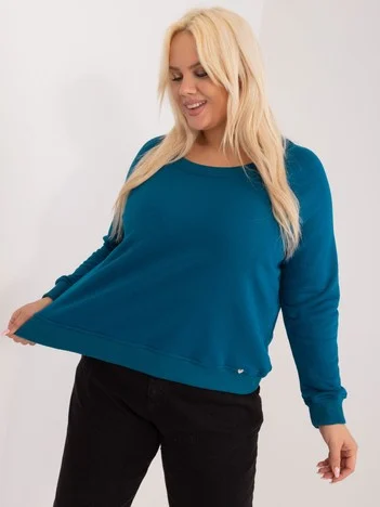 Hanorac Dama Mini, Decolteu barcuta, BASIC FEEL GOOD, Verde Casual Marimi Mari