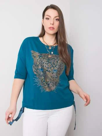 Bluza Dama Maneca 3/4, Animal print, RELEVANCE, Verde Casual