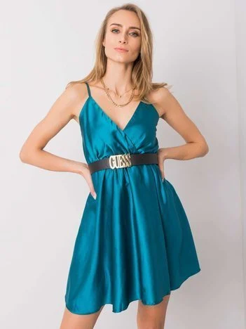 Rochie Dama Mini, Decolteu in V, Och Bella, Verde de Ocazie Nunta