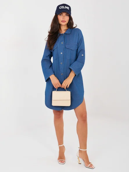 Rochie Dama Maxi, Rochie asimetrica, RUE PARIS, Albastru