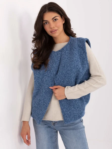 Vesta Dama Fara maneci, Imprimat, RUE PARIS, Albastru Casual