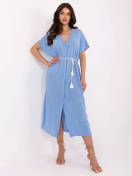 Rochie Dama Midi, Oversize, Och Bella, Albastru de Vara