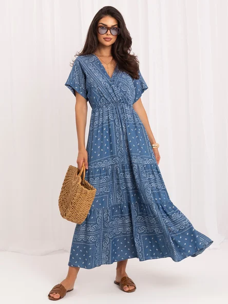 Rochie Dama Maxi, Lejera, ITALY MODA, Albastru de Vara