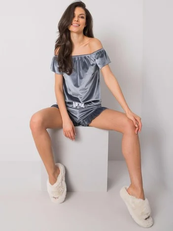Pijama Dama Mini, Pe umeri, RUE PARIS, Bleumarin