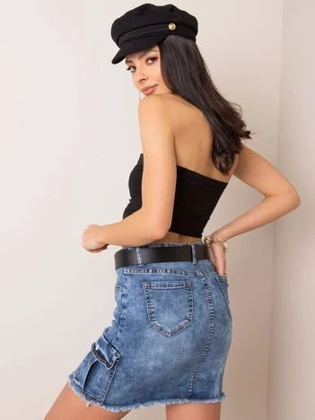 Fusta Dama Mini, Bumbac, Jack Berry, Albastru Casual