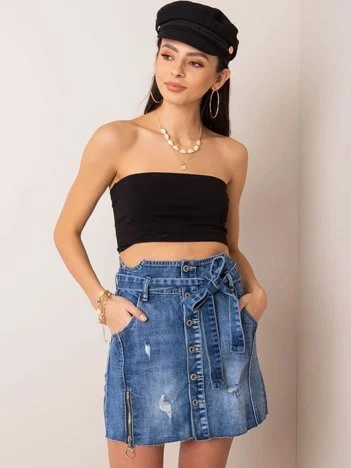 Fusta Dama Mini, Bumbac, Jeans Studio Monday, Albastru Casual