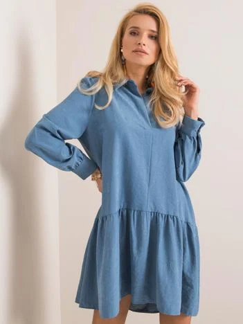 Rochie Dama Maxi, Lejera, LUMINA, Albastru Eleganta Office