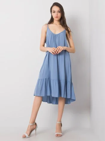 Rochie Dama Mini, Decolteu rotund, Och Bella, Albastru Casual