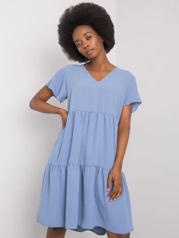 Rochie Dama Mini, Decolteu in V, RUE PARIS, Albastru de Ocazie Nunta