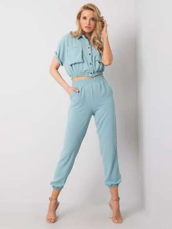 Compleu Dama Mini, Decolteu cu guler, RUE PARIS, Menta
