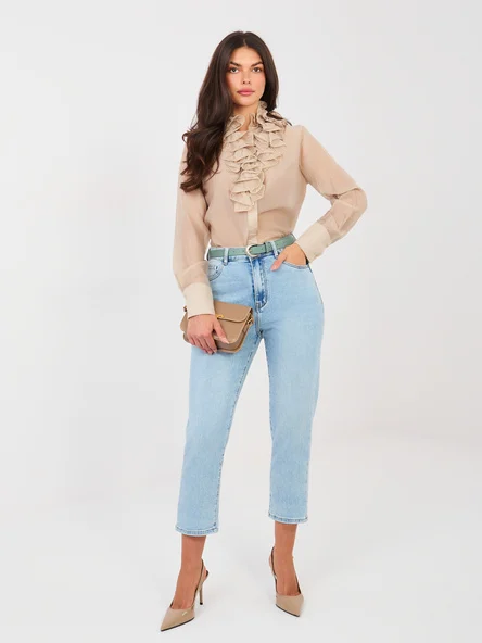 Blugi Dama 7/8, Conica, UiUj jeans, Albastru Eleganta Office