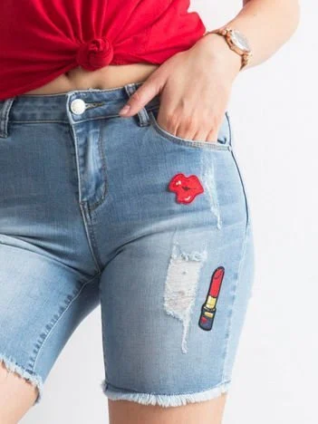 Pantaloni Scurti Dama Imprimat, Dreapta, Goodies, Albastru Casual