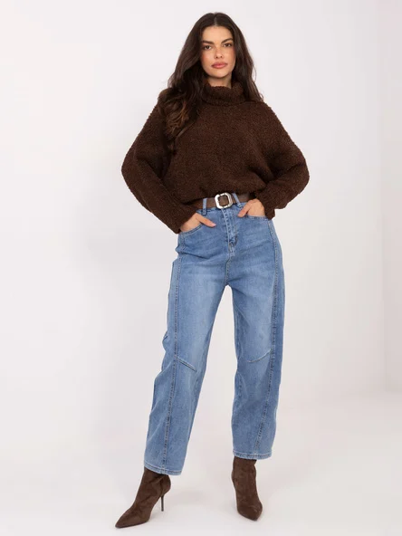 Blugi Dama Conica, Guler inalt, M.SARA JEANS, Albastru Casual