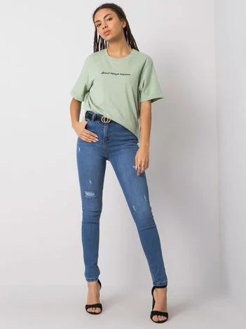 Blugi Dama Lunga, Conica, RUE PARIS, Albastru Casual